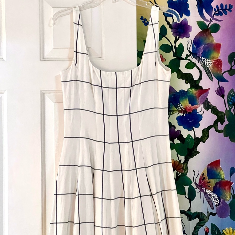 🌺🎉HP🎉🌺 NWOT Staud Wells Maxi Dress Ivory Plaid - Picture 13 of 16